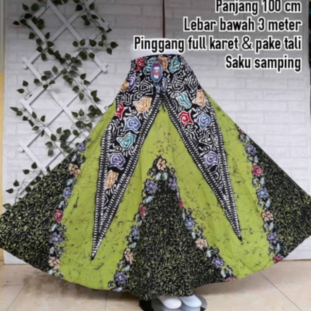 Jual rok batik tulis cap cantik panjang muslim hijab lilit payung lebar skirt long murah grosir