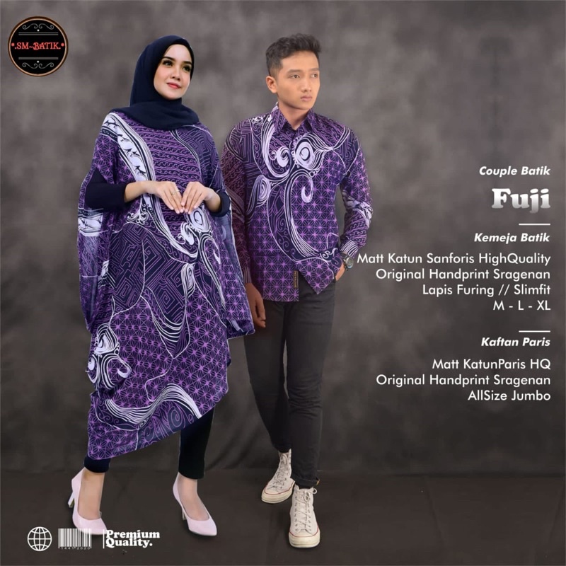 FUJI COUPLE BATIK Kemeja Baju Batik Pria Solo Lengan Panjang Katun Halus LAPIS FURING dan KAFTAN PAR