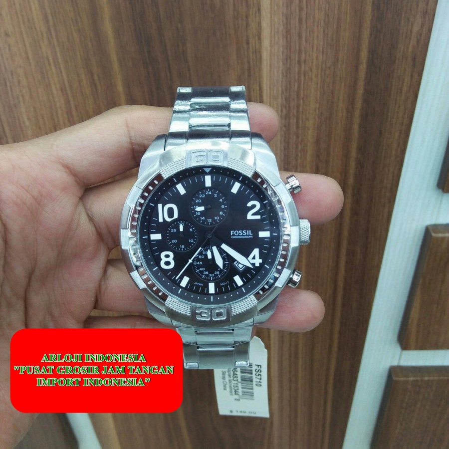 New Arrival Jam Fossil Fs5710 Silver Chrono Mens Ori Bm Garansi 1th