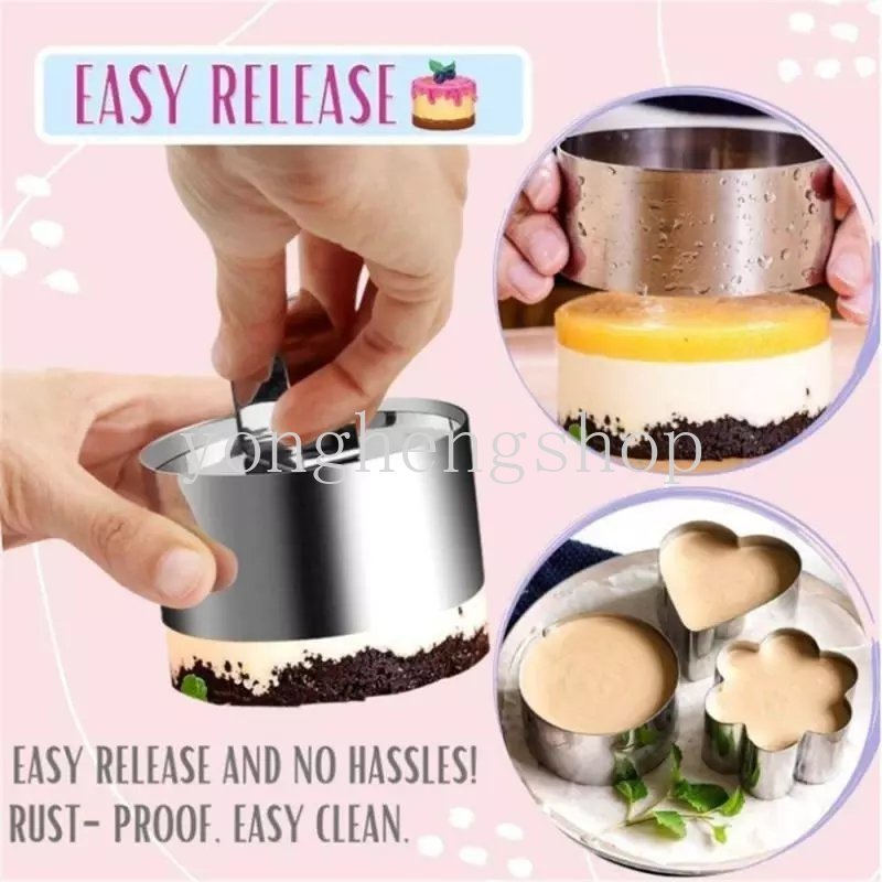 Cetakan Kue Mousses 3D Bahan Stainless Steel DIY