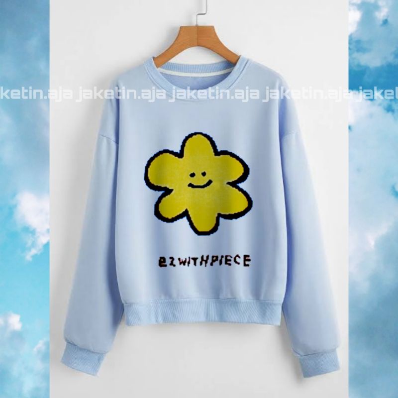 (S - 6XL) Sweater DAISY HARUTO EZ WITH Cotton Fleece Crewneck KPop Korean Style BIGSIZE Jumbo Oversize