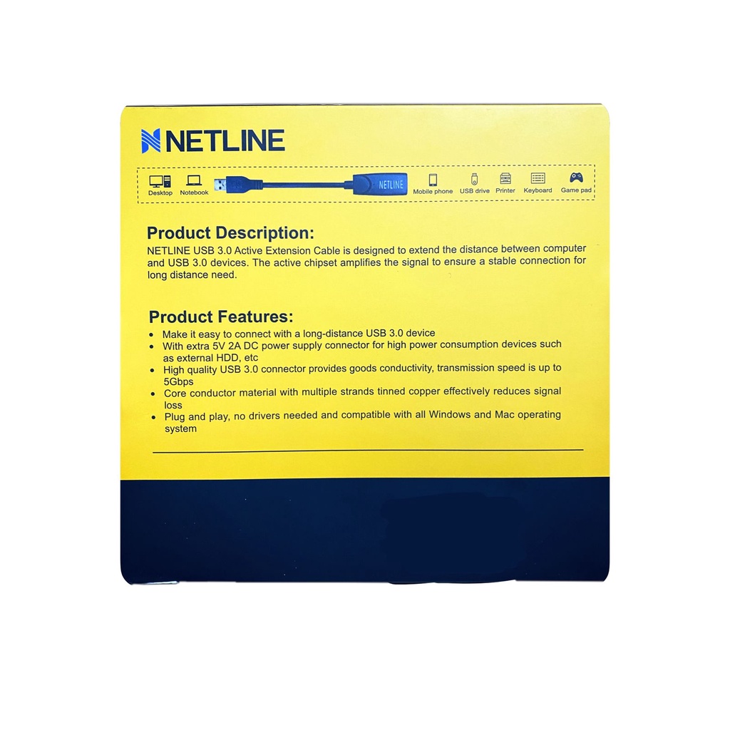 Netline Kabel USB 3.0 Extension 20meter Aktif