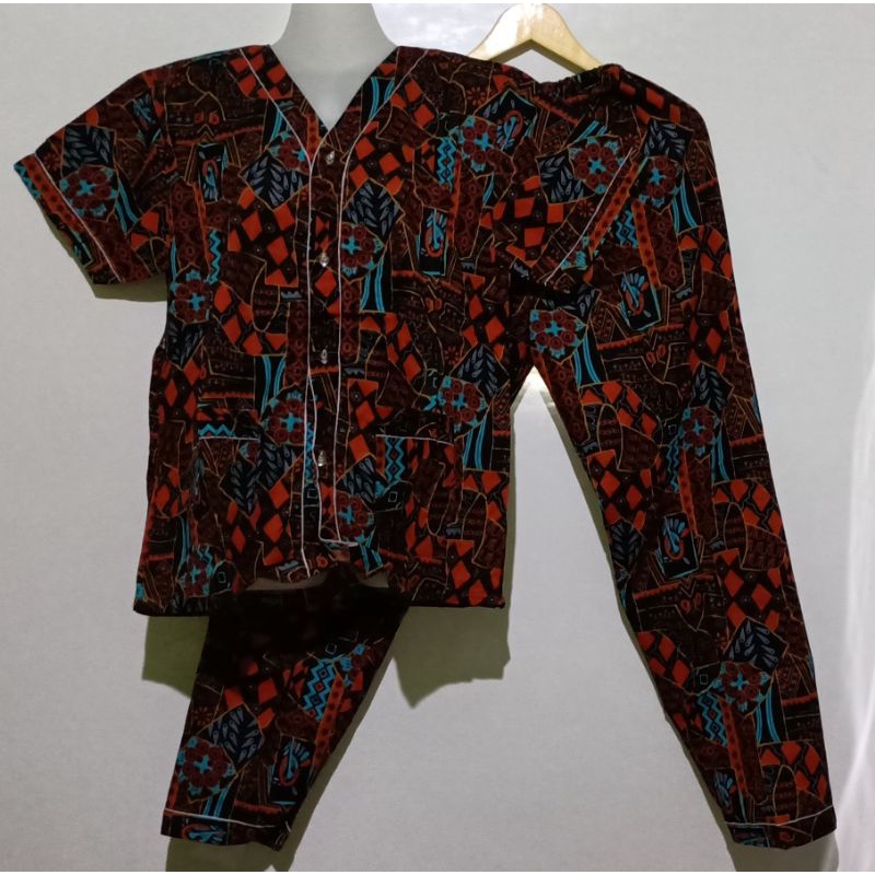 Piyama Batik Size S M L XL XXL Dewasa,, Batik Bagan Siapi-api-2