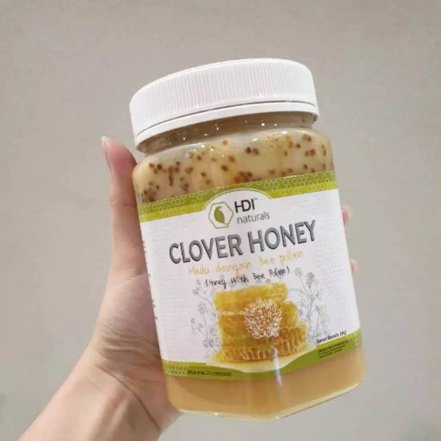 Madu asli clover honey HDI with bee pollen 500 GR / 1 kg