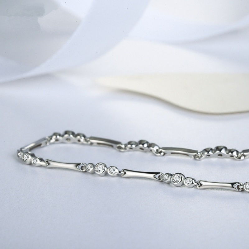 Gelang Bahan Stainless Steel 925 Silver Plated Gaya Korea Untuk Wanita