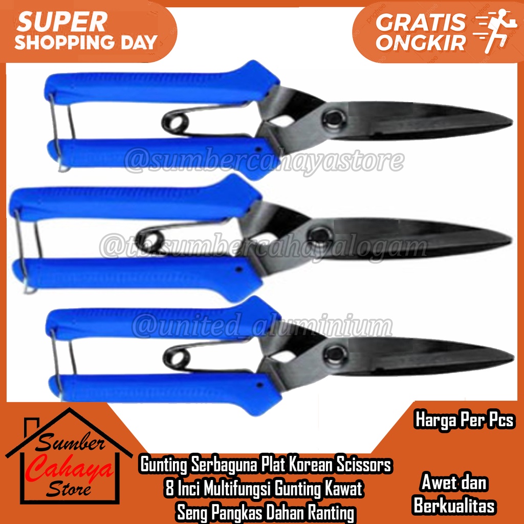 

Gunting Korea Serbaguna 8" In Inci Inch Inchi Seng Kawat Hollow Holo Baja Ringan Dahan Ranting Tangkai Kertas Kawat Batang Plat Pelat Besi Pangkas Serba Guna Multifungsi Korean Scissors