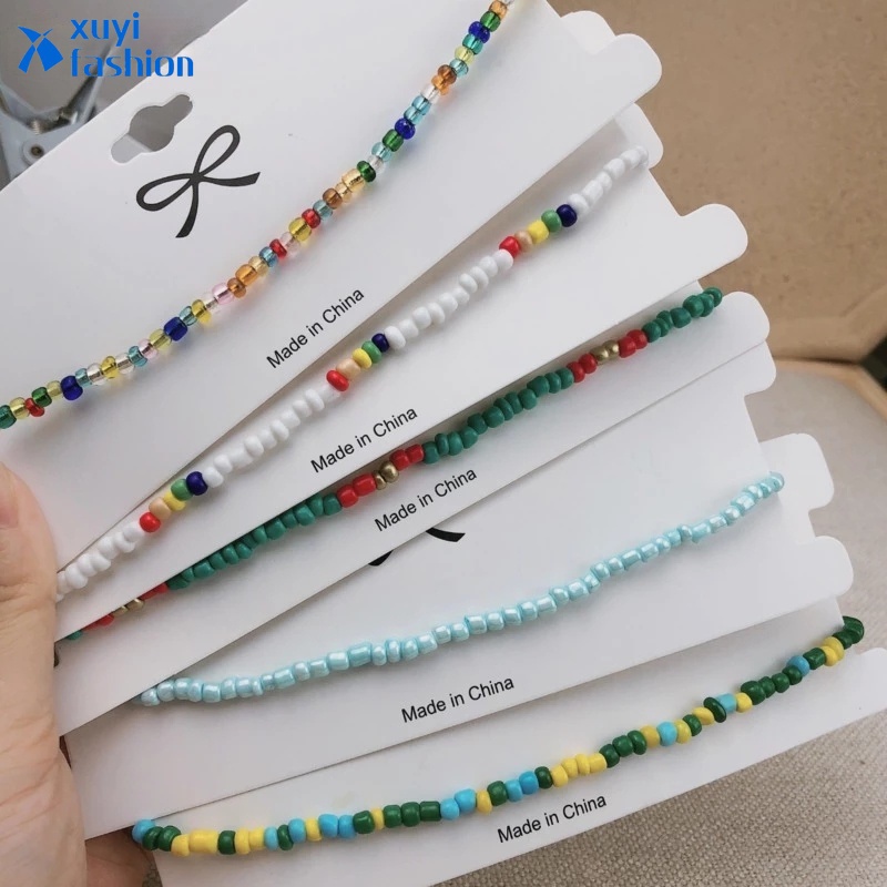 Simple Seed Beads Strand Necklace Female Short Beaded String Choker Necklace Jewelry Chokers Necklace Gift