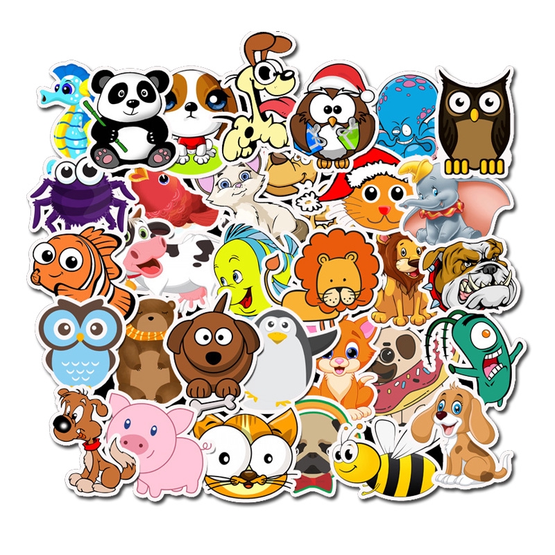 50 exquisite cartoon animal stickers graffiti waterproof skateboard stickers personalized luggage computer stickers