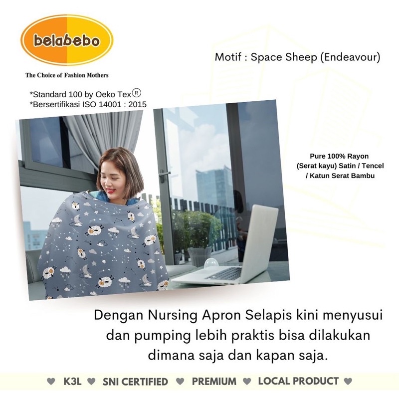 Belabebo Nursing Apron Selapis/Celemek menyusui/aprom ibu menyusui penutup menyusui