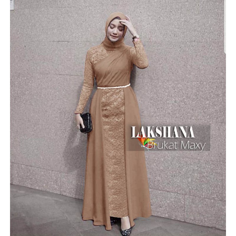 WCL - gamis lebaran 2022 model gamis terbaruGamis Pesta Brukat Mewah bajumuslim Maxi Muslim Wanita C