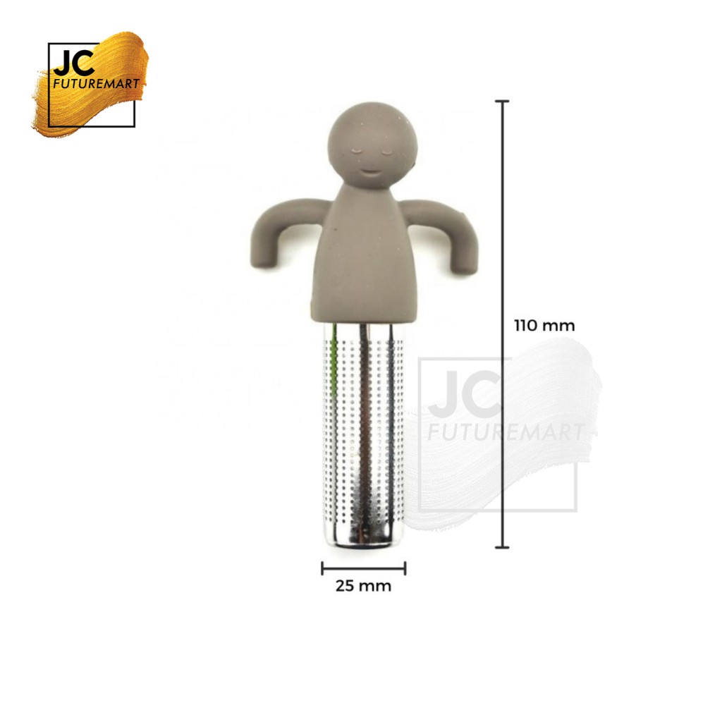 MR TEA INFUSER STANILESS STEEL | SARINGAN TEH SILICON GRIP STRAINER