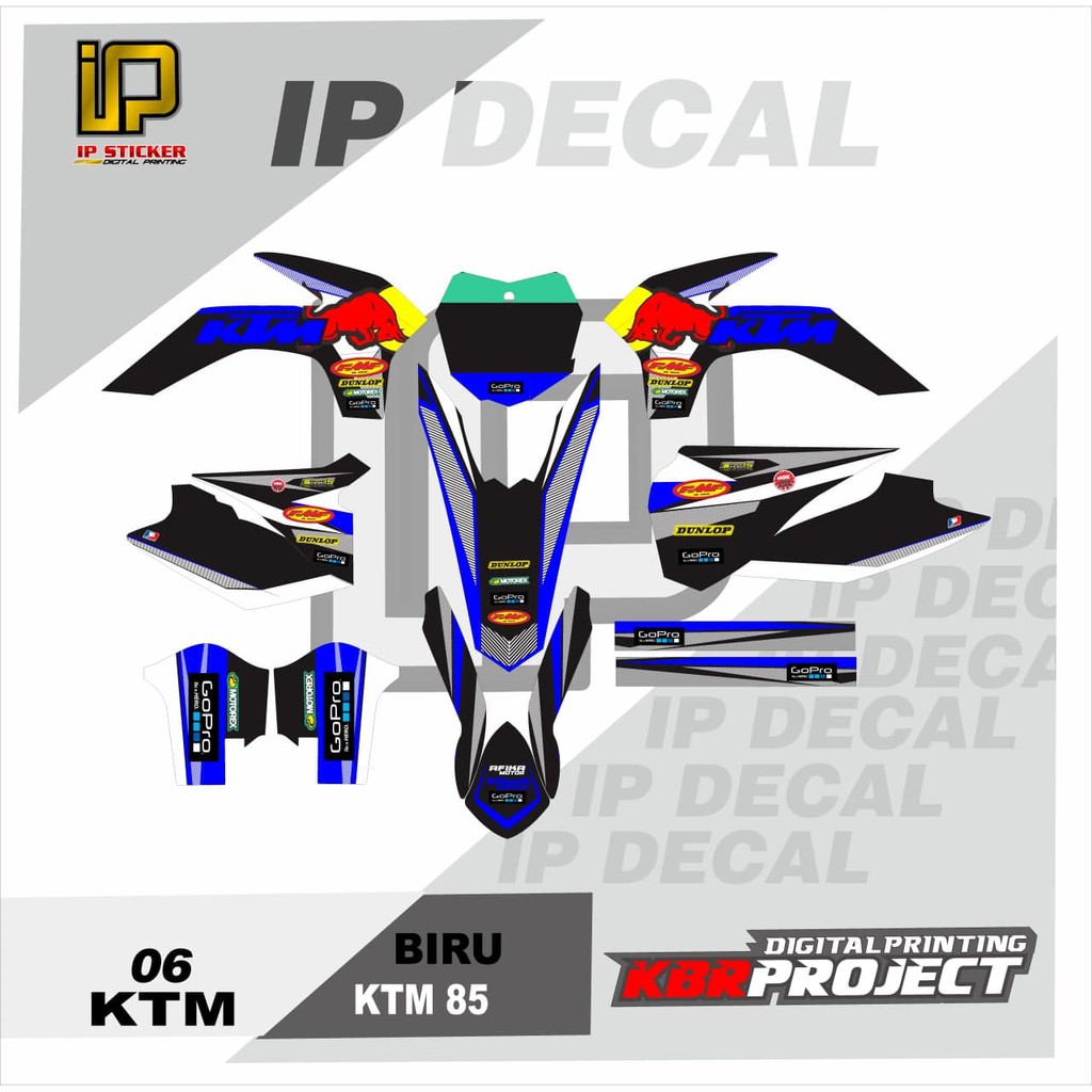 DECAL KTM 85 STICKER VARIASI MOTIF GRAFIS DECAL MOTOR KTM 85 06 CUSTOM BEBAS BISA
