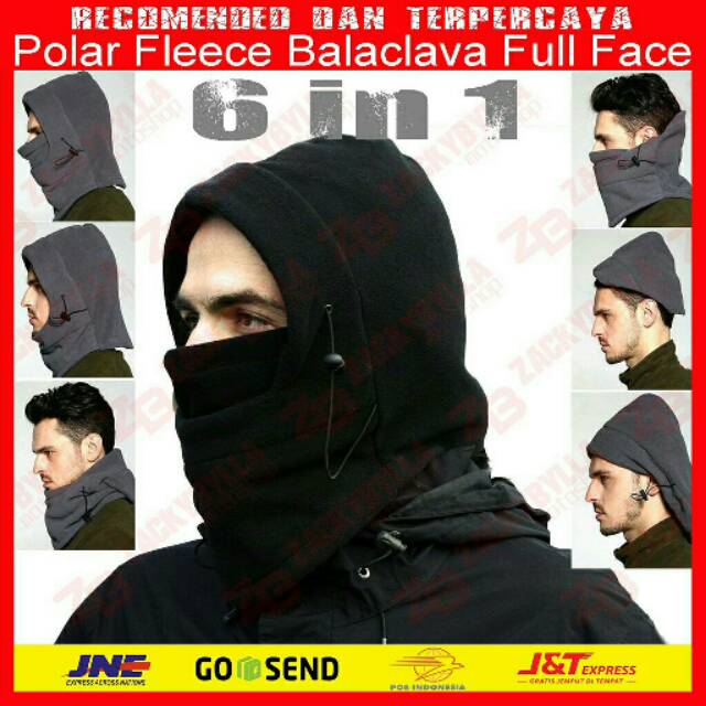 Masker Ninja | Balaclava | Fleece Polar 6in1 Full Face Multifungsi