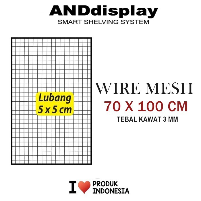 WIRE GRID MESH 70 X 100 CM - KAWAT JARING KOTAK - RAM DINDING BINGKAI