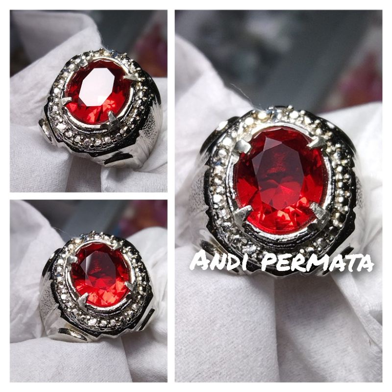Cincin batu merah siam cutting