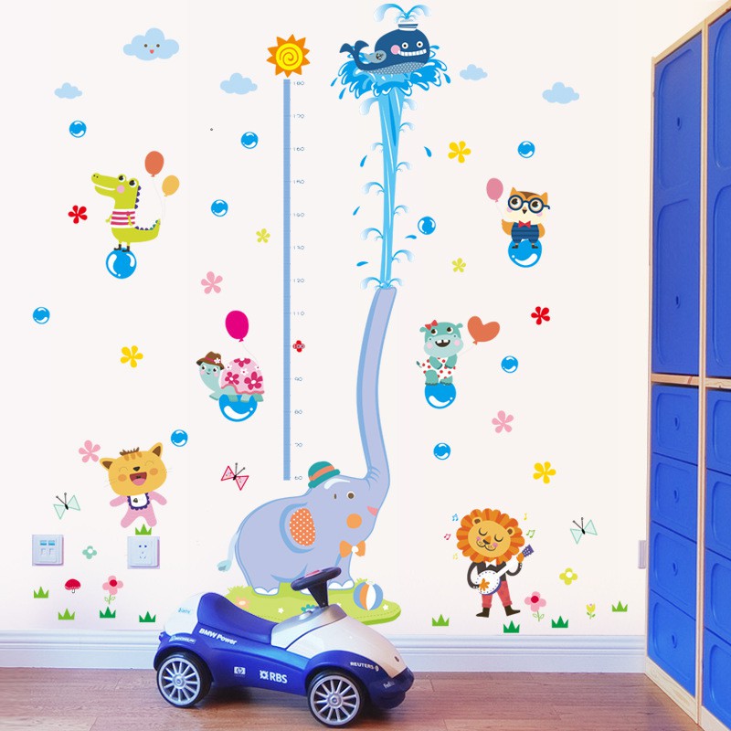 (TXXL) RELIZA WALL STICKER PENGUKUR TINGGI BADAN GAJAH BIRU GROW UP SK2004 STIKER DINDING