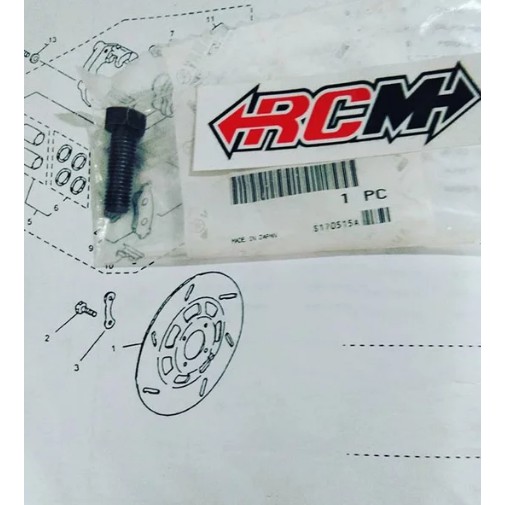 BOLT BAUT PIRINGAN DISC CAKRAM DEPAN DPN YAMAHA RXKING RX KING ORI ORIGINAL YAMAHA ASLI 97017-08025