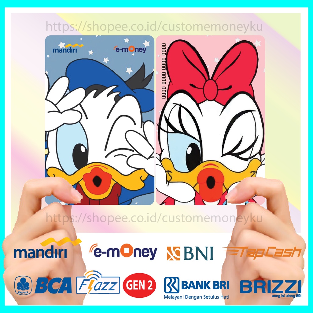 KARTU EMONEY ANIME DONAL DESY BEBEB DUCK E-MONEY MANDIRI FLAZZ BCA GEN 2 TAPCASH BRIZZI 2 SISI