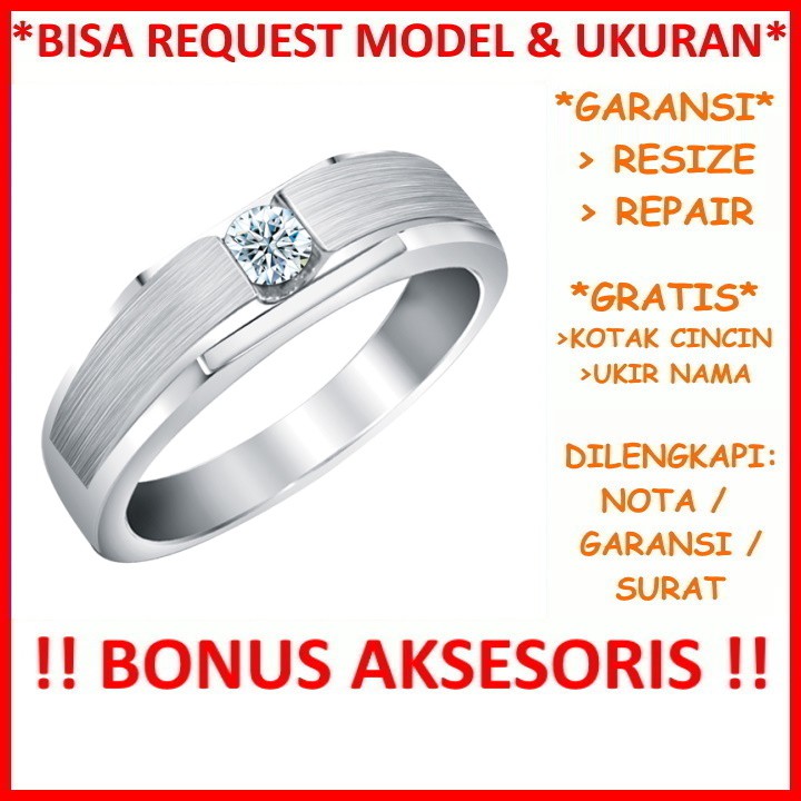 Gratis Tulis Ukir Nama Bisa Pesan Model Garansi Silver Asli Cincin Kawin Perak Nikah Tunangan Id431