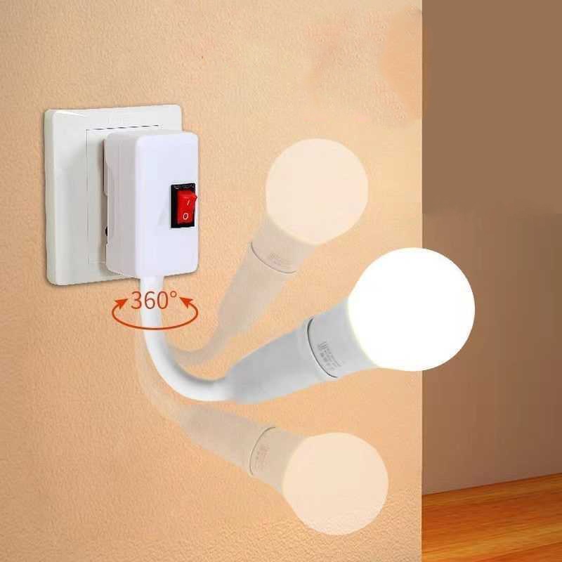 E27 Screw Socket In-line Lamp Holder/ Home Energy Saving Wall Light Socket/ ABS Synthetic Plastic Direct Plug In Light Bulb