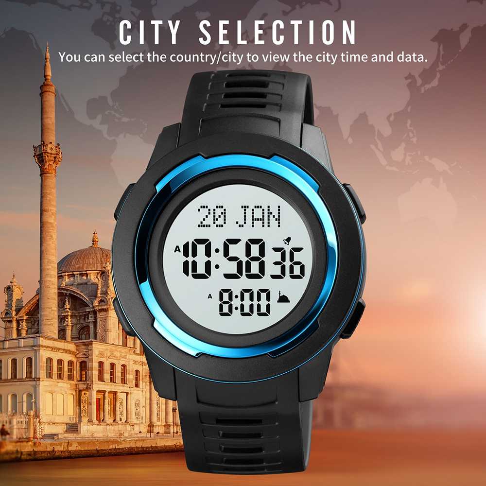 SKMEI Jam Tangan Digital Pria Muslim Qibla - 1729