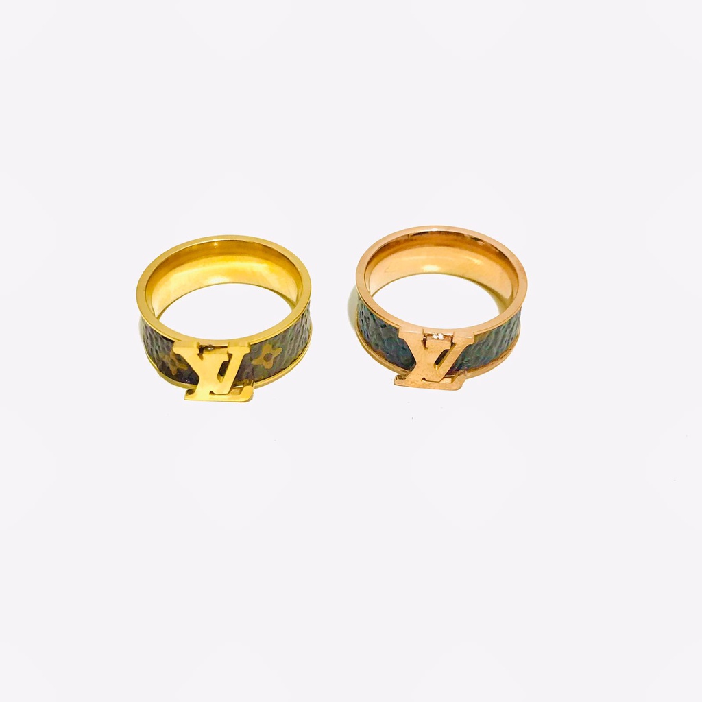 Cincin Titanium Wanita Lapis Emas Anti Karat CT-38