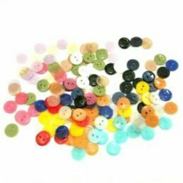 Kancing baju kemeja Isi 144 pcs mix warna Diameter 11 mm - Kancing Baju Gepeng - Kancing lubang dua