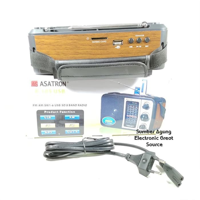 Asatron Speaker Radio R105 R105USB 105 8 Band USB Memori Pemutar mp3