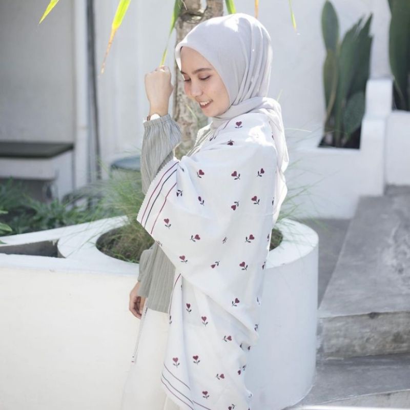 OUTER SCARF CARDIGAN MOTIP RANTING HL LUNA TULIP GUNUNG LEOPARD BUNGA POLKADOT PRINTING LASERCUT