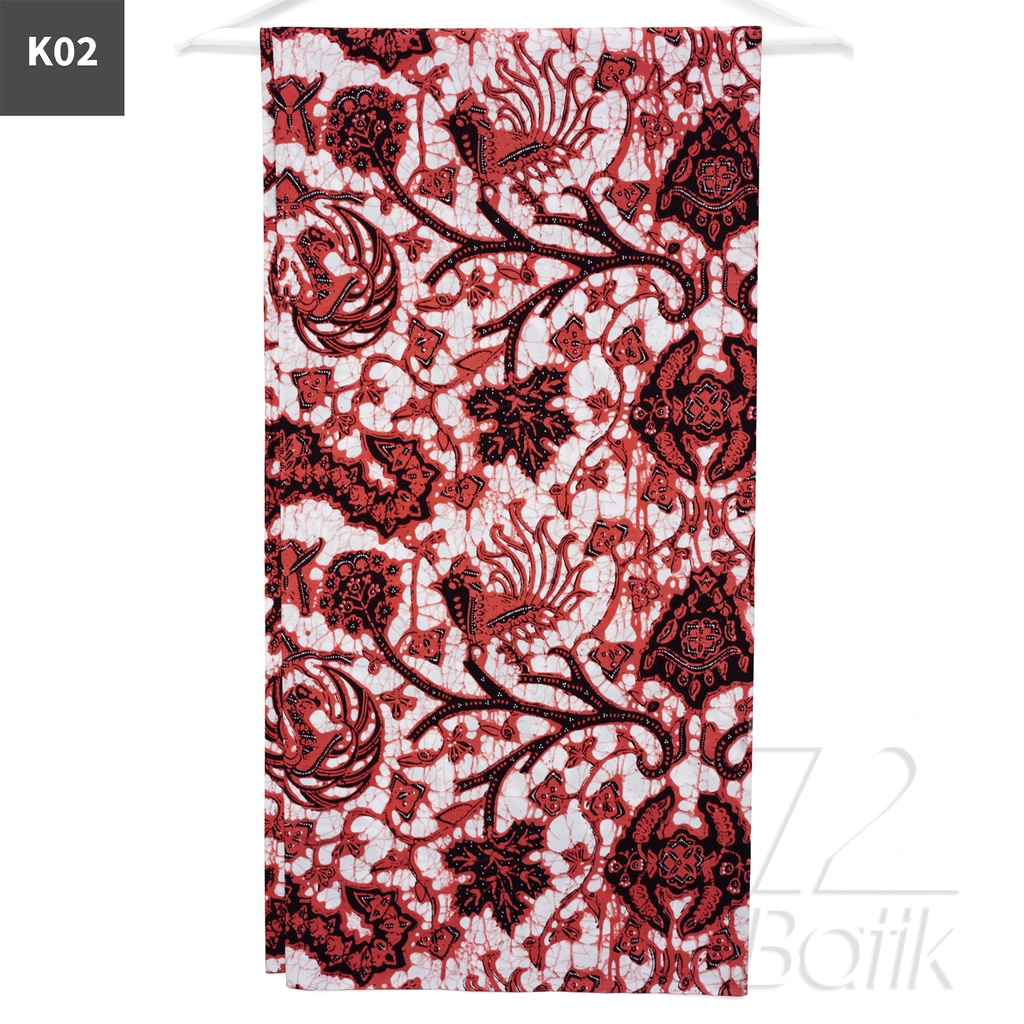 KAIN BATIK PREMIUM Bahan Katun Motif Burung Wahyu Temurun Warna Merah Putih 721122 Cap 72 Jarik Jarit Samping Kebat Panjang Batik Katun Modern Premium Bahan Seragam Batik Pernikahan Kantor Keluarga Murah Kamen Jadi Batik Bali Lembaran