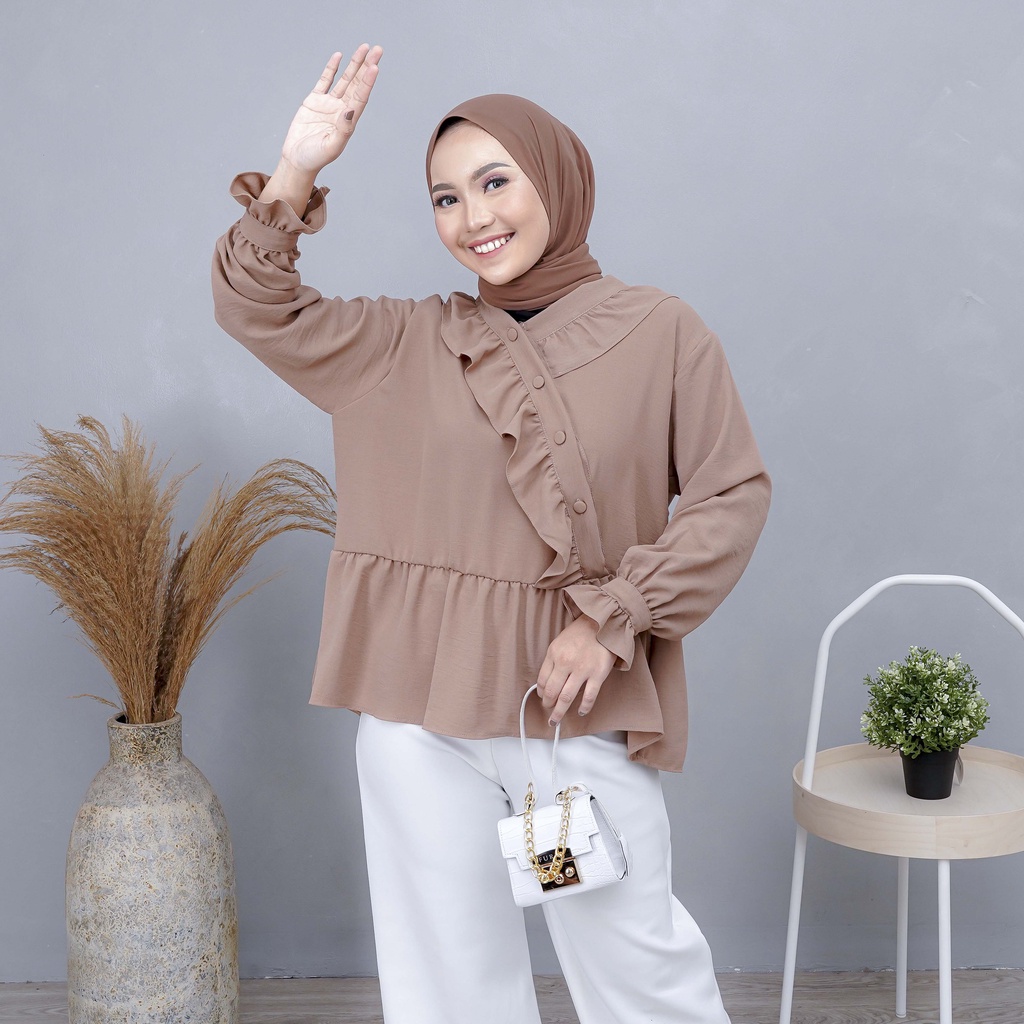 Blouse Tiana, Top Tiana, Baju Atasan