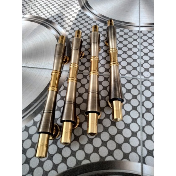 Paket Lengkap Handle Pintu 4 Biji+Body Kunci Pelor Gagang Pintu Kuningan Bambu
