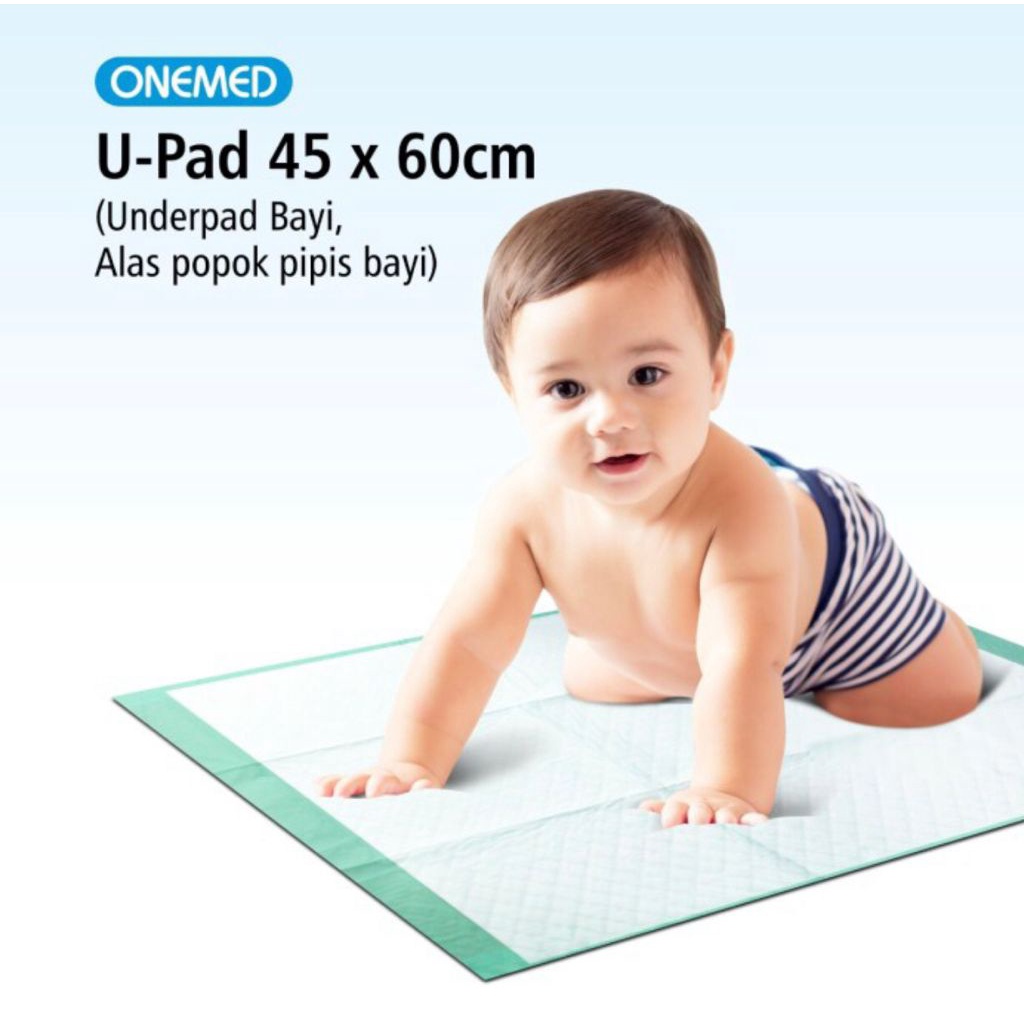 Perlak Upad 45x60cm Underpad Bayi Alas Popok Bayi OneMed pak isi 10lbr