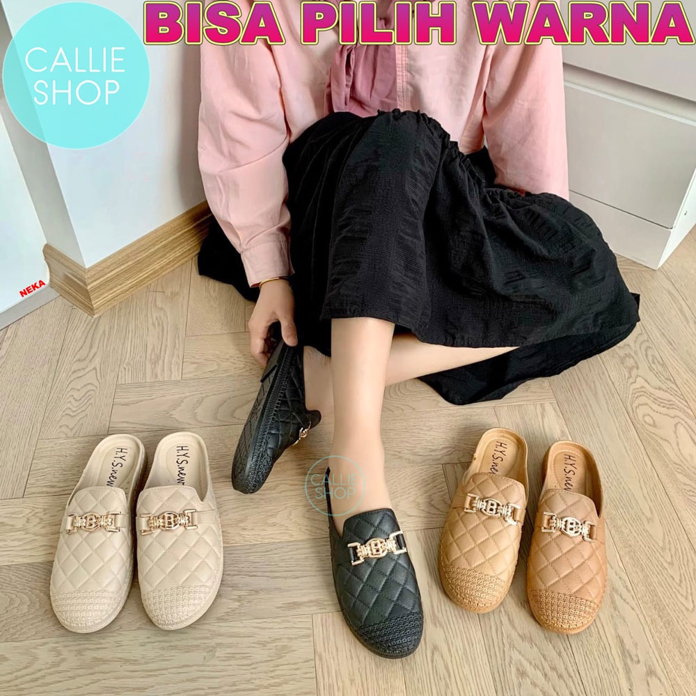 Sepatu Mules Wanita Bustong Jelly Import B HYS 3869 BUSB