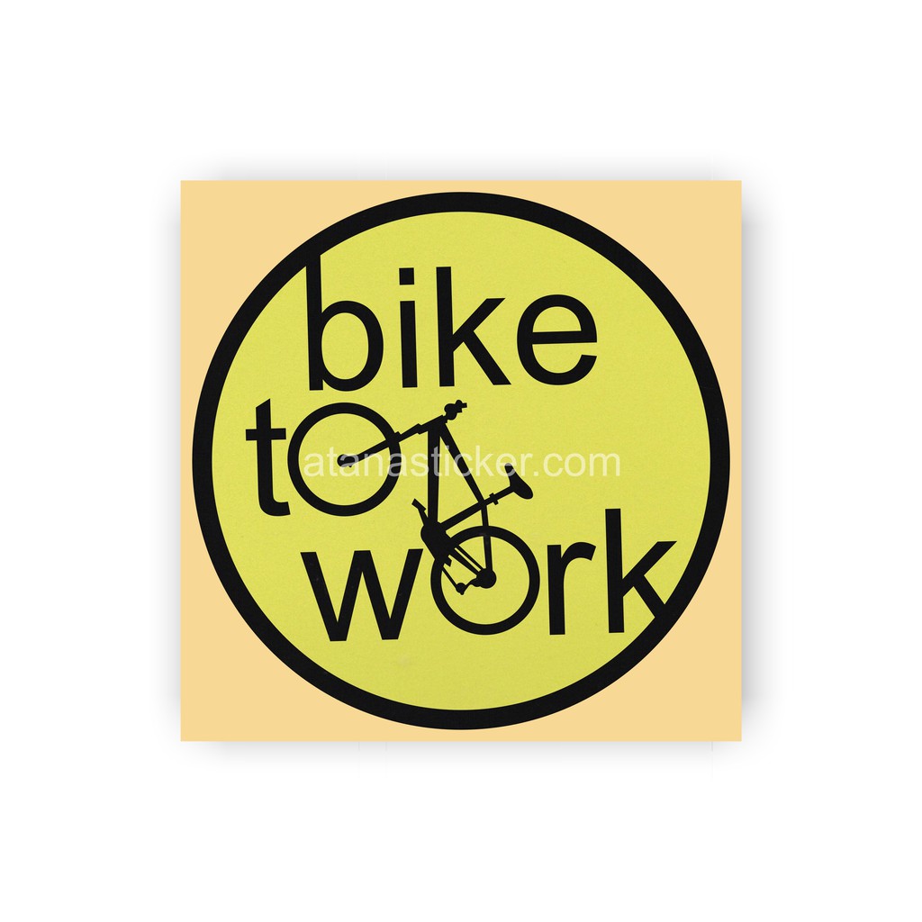 Sticker Cutting Logo Bike To Work 7,5x7,5cm