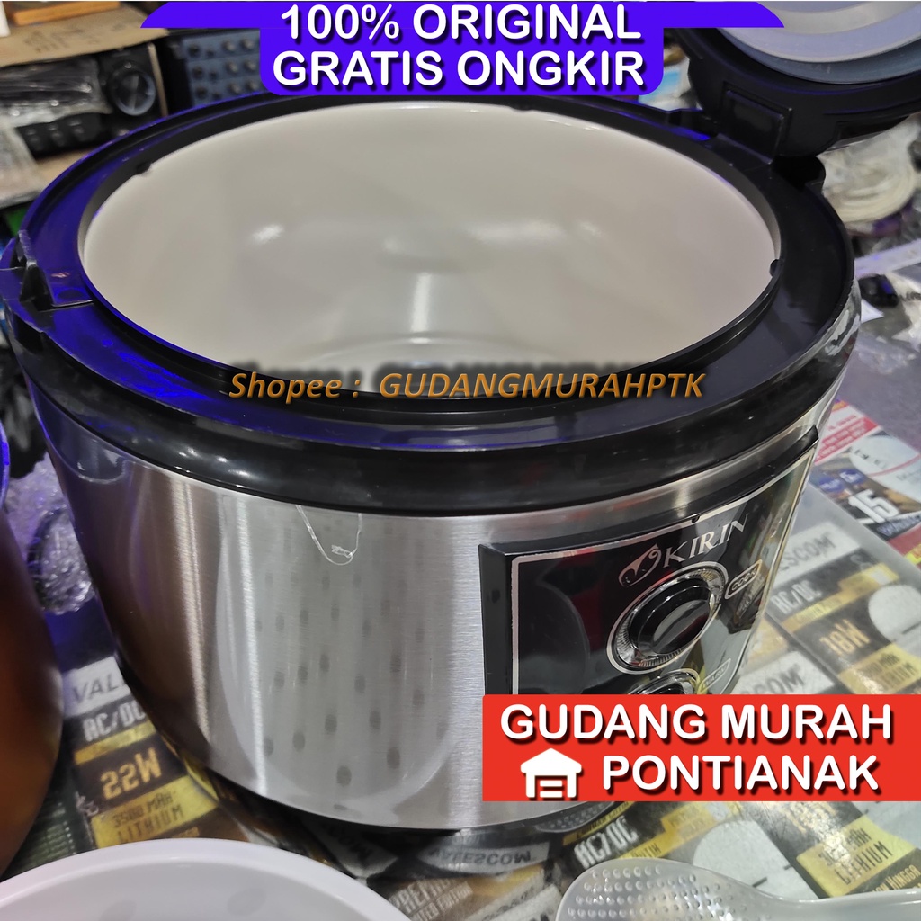 Rice Cooker Kirin / Magic Com Ceramic 2 Liter KRC-390 SL SILVER 2 Liter 2L ricecooker penanak nasi