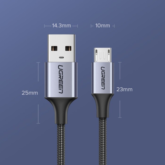 UGREEN Kabel Charger Micro USB Cable Data Fast Charging 18W Oppo Vivo US290 6014