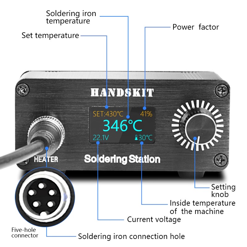 AKN88 - HANDSKIT T12 Solder Station LED Display - Alat Solder Listrik Digital