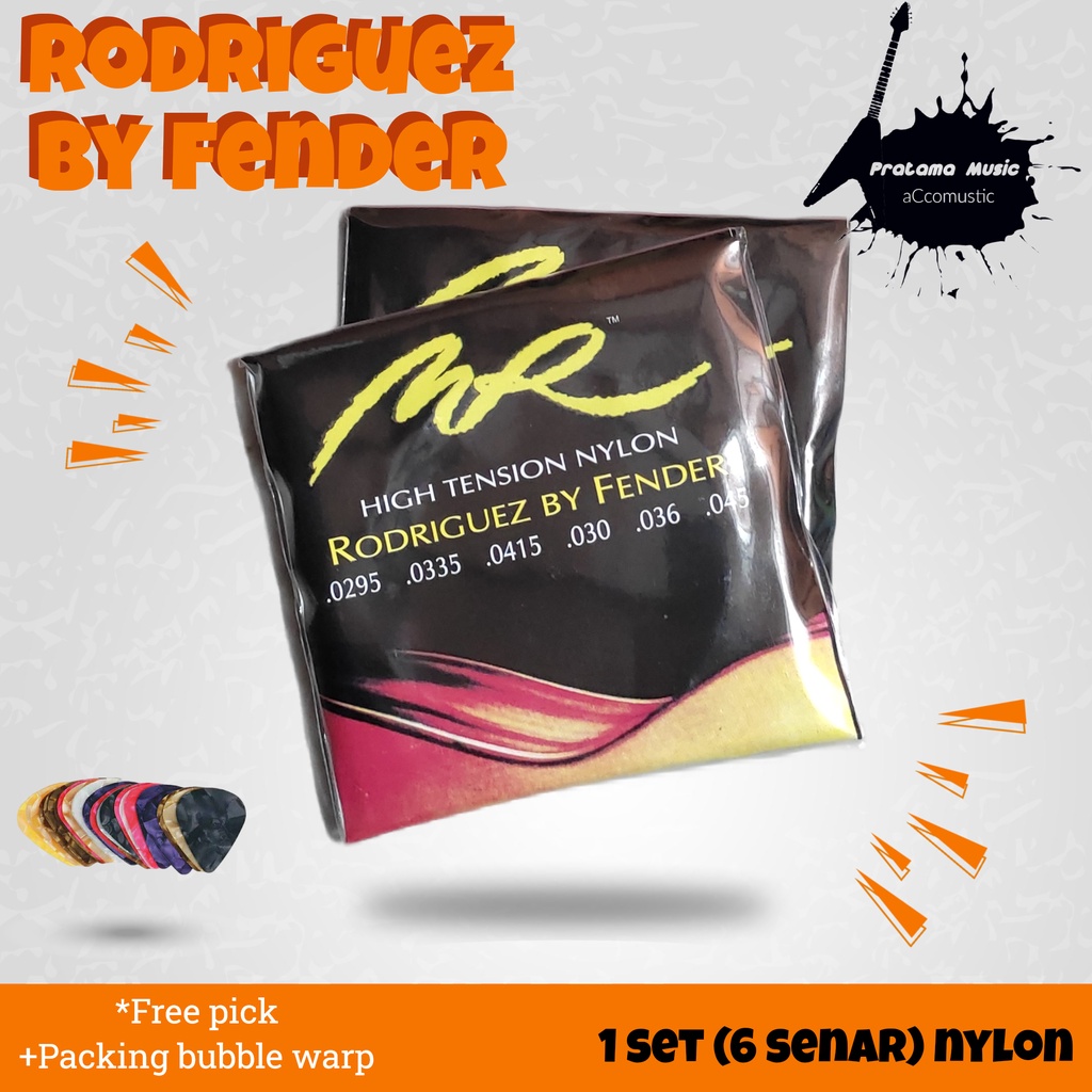 Senar Gitar Rodriguez By Fender MR Hight Tension Nylon Strings, Senar Gitar Nilon, 0259