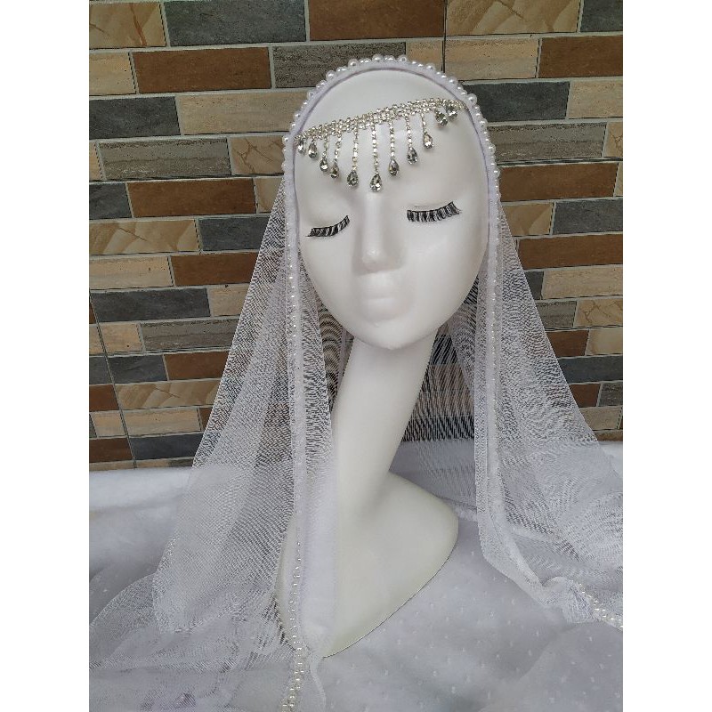 aksesoris pengantin kerudung pengantin