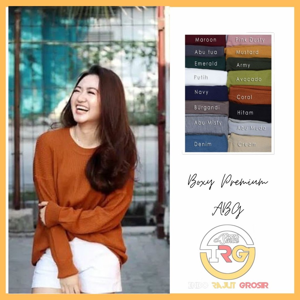 [ COD ] BOXY ABG PREMIUM / SWEATER RAJUT WANITA / ATASAN RAJUT WANITA / BAJU ABG / KOREA STYLE