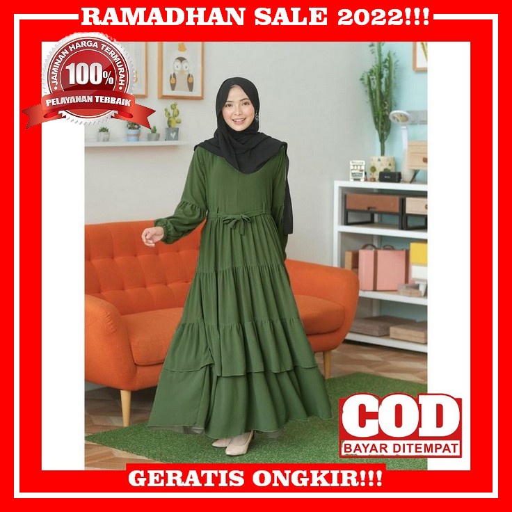 Baju Gamis Wanita Lebaran Terbaru 2021 Chesse Set Bahan Manggo Crape M L Inner Dan Outer Bisa Di Pis