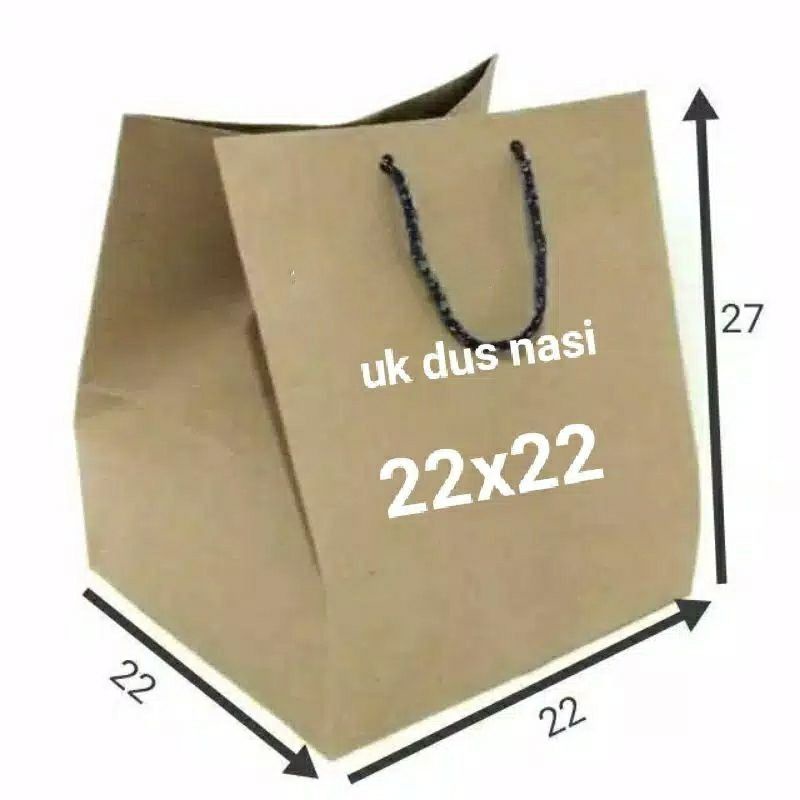 PAPER BAG COCOK UNTUK NASI UKURAN 22X22X27 | 27x27x27