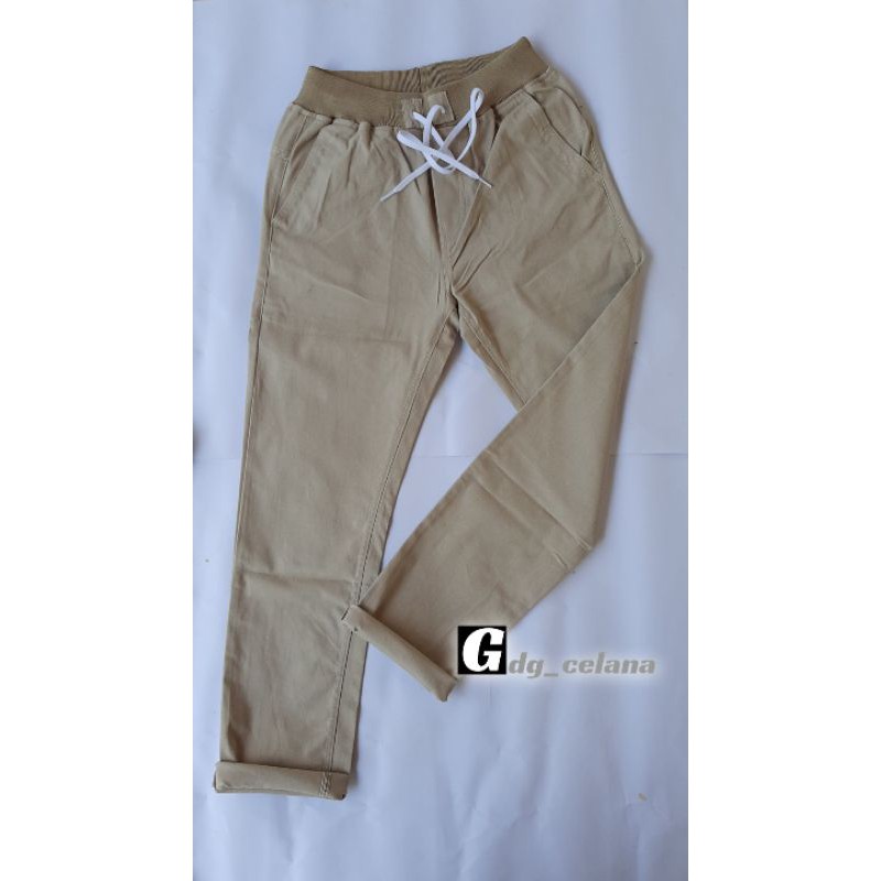 CELANA PANJANG SLIMFIT CHINOS JUMBO PINGGANG KARET KAIN STRETCH PRIA(size 33-44) MUAT SAMPAI BB 120 KG