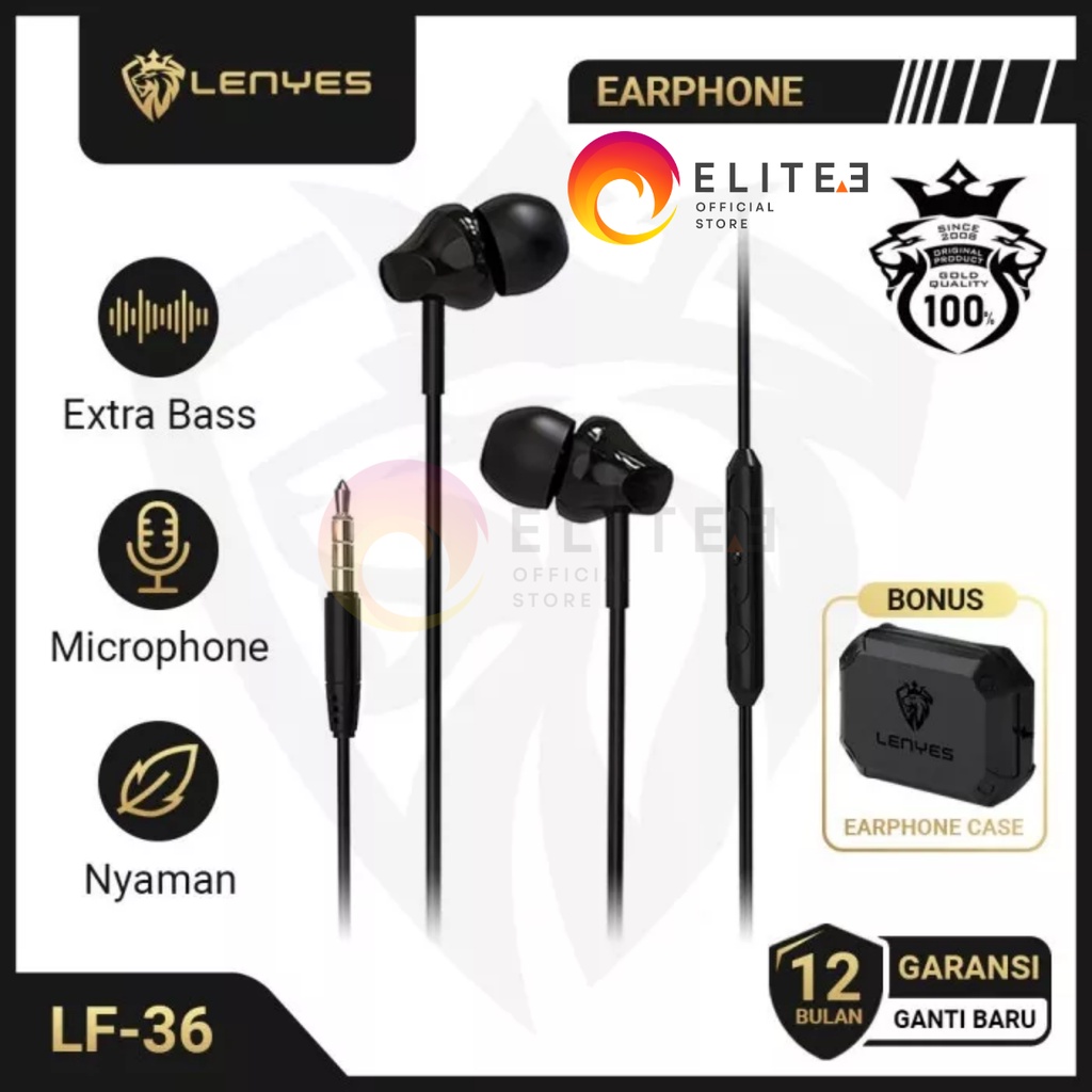 Headset Stereo LENYES LF36 Hifi Extra Bass with Handsfree Microphone