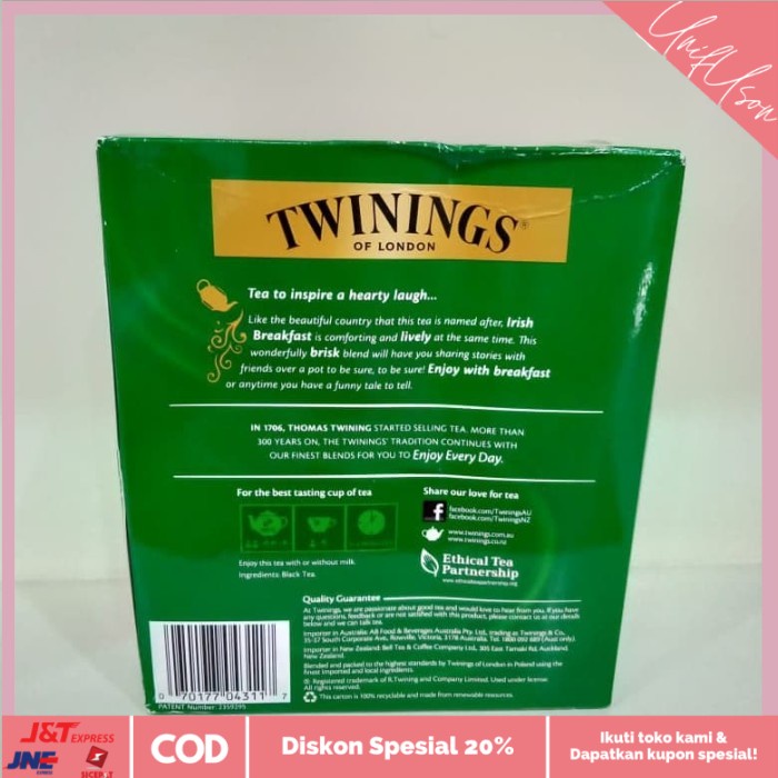 

⭐COD⭐ Teh Twinings Irish Breakfast 100 bags 200g