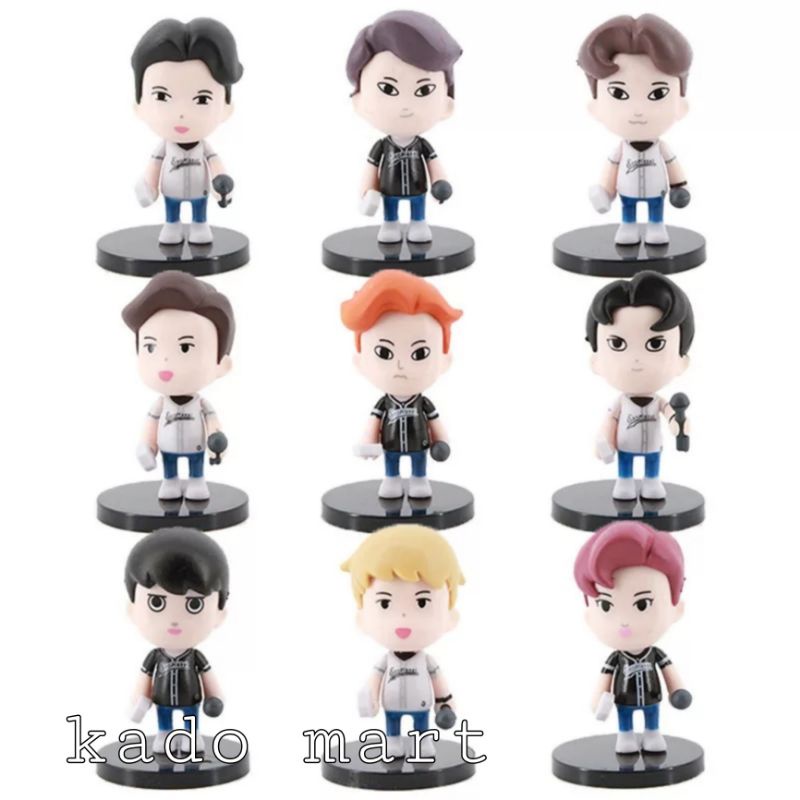 KOREAN STAR GROUP KPOP EXO X MINISO FIGURE SET ISI 9 PCS