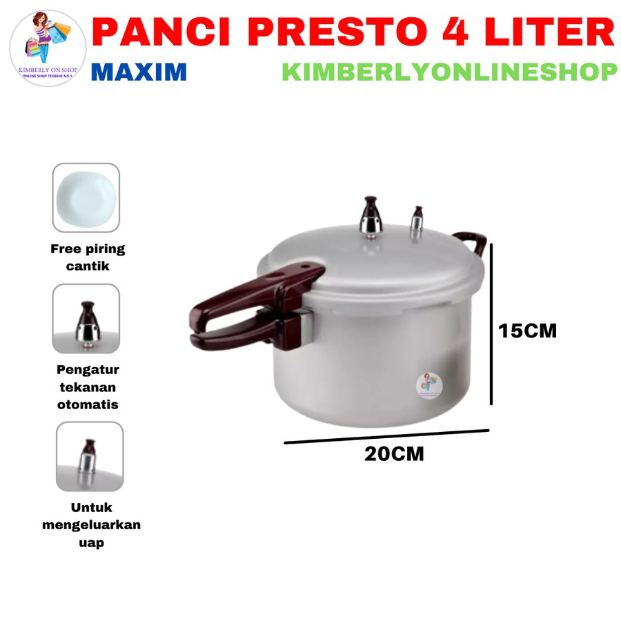 Panci Presto 4 Liter 20 CM Maxim  Maspion