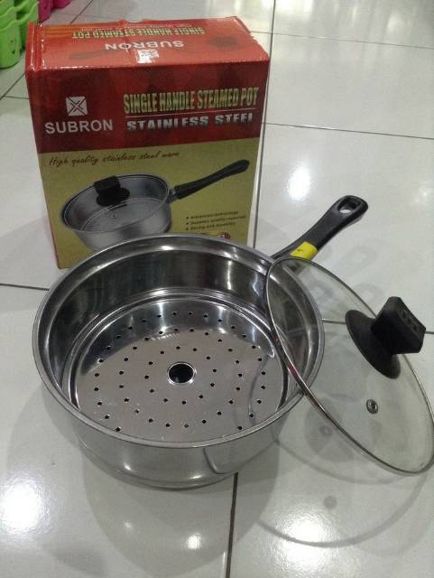 PROMO Panci susu subron Bonus kukusan 20cm / Sauce pan steamer Subron 20cm