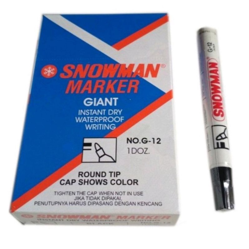 

Spidol Snowman Permanent G12 Hitam